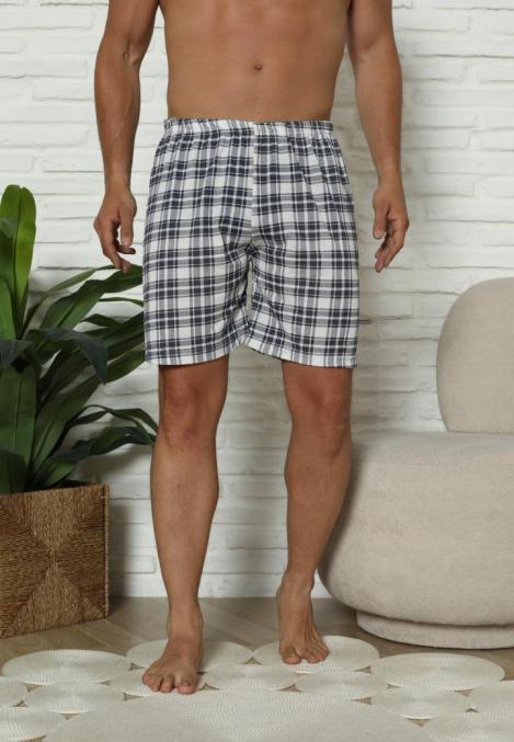 Short de pijama bărbați carouri, bumbac, Engros
